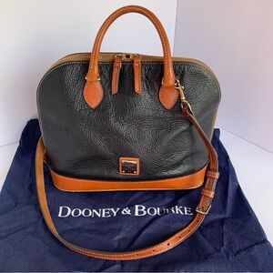 Dooney & Bourke Black and Brown Leather Satchel